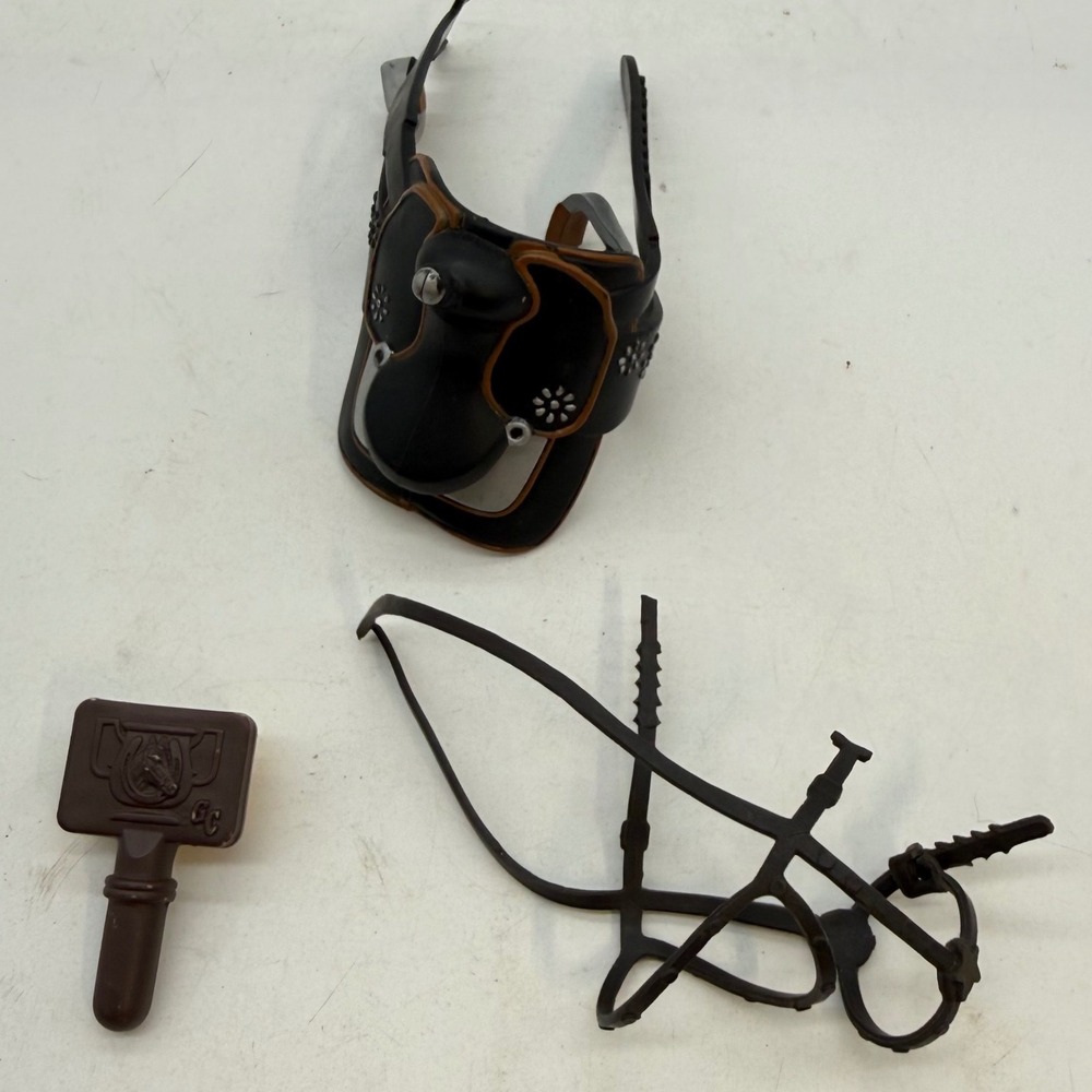 Empire Industries Vintage Toy Horse Tack Set Western Saddle Bridle Curry Comb